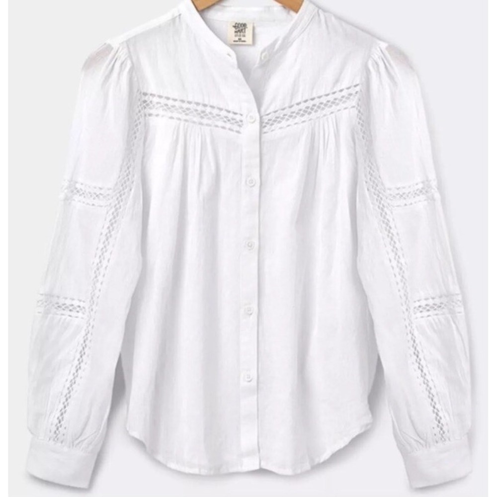 Matilda Jane Good Hart Lydia Blouse Eyelet Crochet Boho Top‎ Small Peasant New